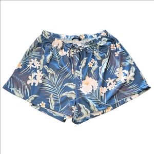 LOVEU DEAR Women's Floral Blue/Multicokor Pull-on Shorts, Size 1X